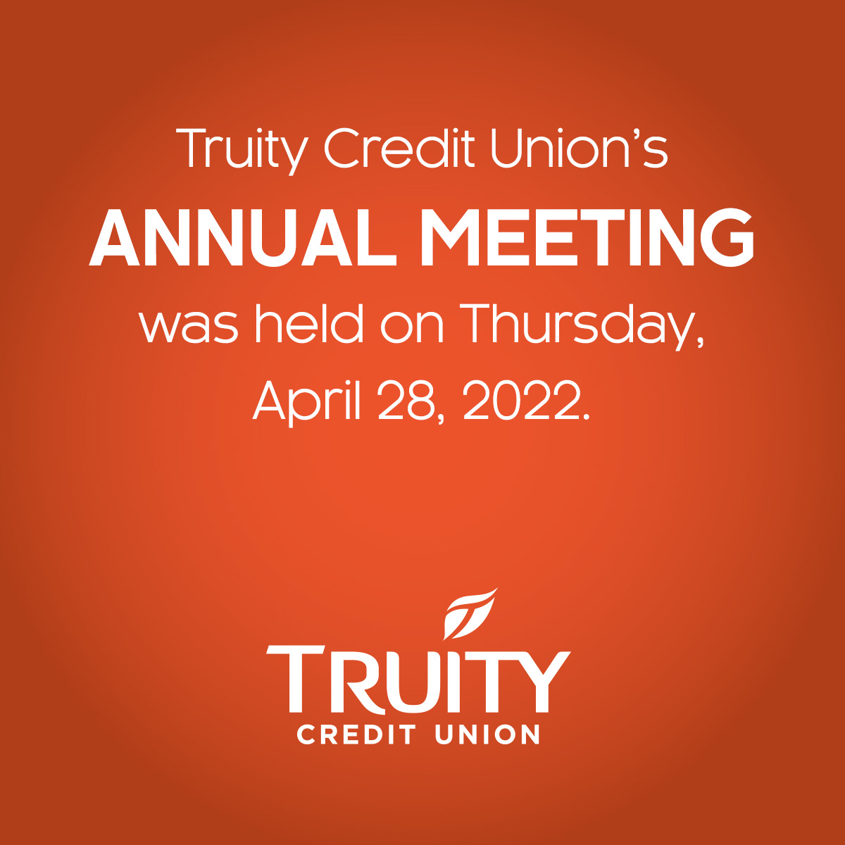 Truity Credit Union will hold 83rd Annual Meeting